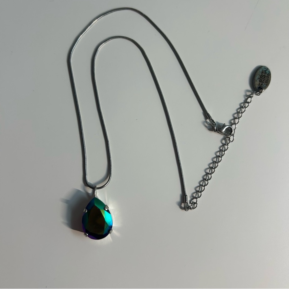 Krystal London by Kish holographic teardrop necklace